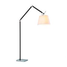 Zyta lampa podłogowa 1x60W E27 230V czarna z białym abazurem